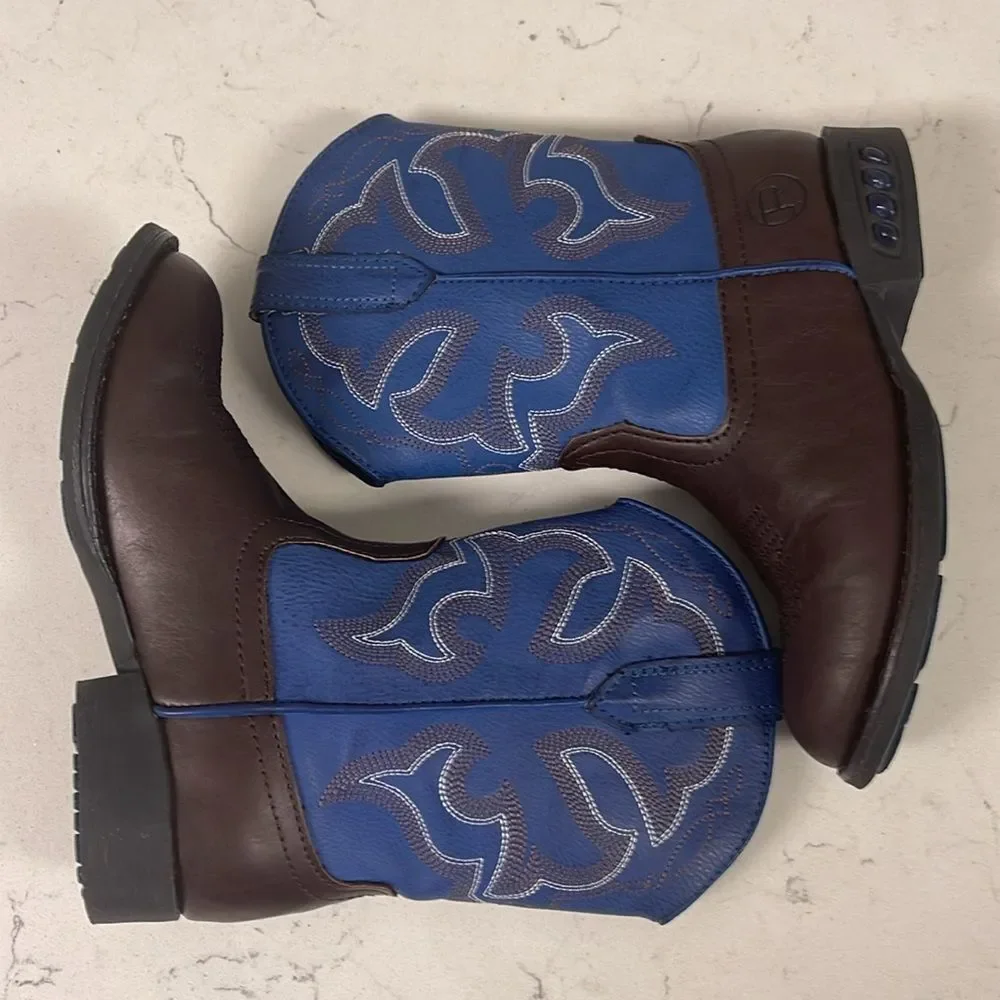 Roper Kids Lightning (Toddler/Little Kid) Blue and Brown Western Boots Size 11